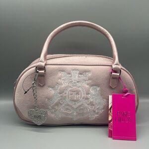 Paris Hilton crest bowler bag purse